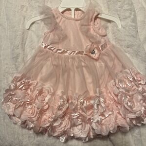 Nannette Baby Size 6/9 Months Beautiful Pink Formal Dress